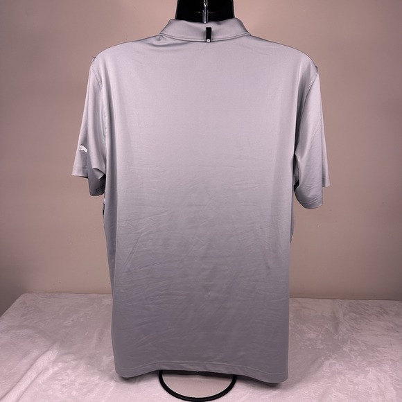 Puma Golf PWR Cool Polo Mens Large Grey With Stripes Short Sleeve Stretch EUC - Picture 3 of 7